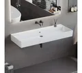 Aqua Bagno Waschtisch Wandmontage Waschbecken Keramik weiß extra groß modern