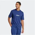 adidas Sportswear T-Shirt M LIN SJ T überschnittene Schultern, Kurzarmdesign, aus Baumwolljersey blau XXL (60/62)
