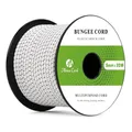 Abma Cord Gummiseil Expanderseil 5mm 30M Gummischnur UV Beständig Planenseil 100% Dehnung Spannseil für Plane, Anhängerplane, Sonnensegel, Zelte, Banner - Weiss & Schwarz
