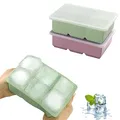 JOPHEK Eiswürfelform, 2 Stück 12 Fach Silikon Eiswürfelschale mit Deckel, Große Quadratische Eiswürfel 4.8cm für Cocktails Whisky Wein Obst Fruchtpürees Eiscreme Eistee