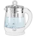 Adler AD 1299 Wasserkocher aus Glas, 1,5 Liter, 2200 Watt, mit Temperaturregler und LED Beleuchtung
