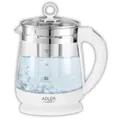Adler AD 1299 Wasserkocher 1,5 l Glas Weiß Temperaturregler Brüheinheit LED