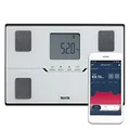 Tanita BC-401 Körperanalysewaage mit Bluetooth, Hochpräzises Wiegen zur Analyse der Körperzusammensetzung, Smart-App für Fitnesstracking, Stoffwechselalter, Weiss