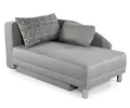 luma-home Recamiere 15122, mit Bettfunktion B149/T90/H80 cm, Federkern, Bettkasten, Liegefläche 200x84 cm, Flachgewebe Hellgrau