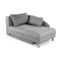 Récamiere-Schlafsofa Federkern Couch Liege Gästebett mit Bettkasten in Hellgrau