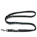 Freudentier Hundeleine aus Leder, verstellbare Führleine, Alsterufer Kollektion schwarz 1.6 cm