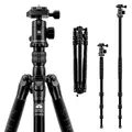 SIRUI Traveler 7A Aluminium Reisestativ mit Panorama-Kugelkopf & für Arca Swiss (164cm, 10kg, 1.89kg) - Umwandelbar in Einbeinstativ, Tragbar & Kompakt