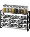 VEVOR abnehmbares Gewürzregal 4-stöckiger Gewürzhalter Organizer, stapelbarer Gewürzständer (401 x 116 x 271 mm), Küchenaufbewahrung für Arbeitsplatte, Küchen-Vorratsschrank, Speisekammer Schwarz