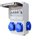 RoadEu Stromverteiler 230V IP44 | 4× Schuko Steckdosen mit Klappdeckeln | FI-Schalter 40A Typ A/AC + 4× LS C16A | Vorverdrahteter Aufputz-Baustromverteiler zur Wandmontage