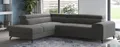 Ecksofa COTTA "Aura L-Form, B: 260 cm", grau (anthrazit), B:260cm T:210cm, Sofas, Ecksofa, mit Bettfunktion, Bettkasten & Kopfteilverstellung