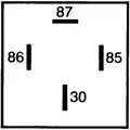 Hella 12 V Arbeitsstromrelais 4-polig mit Halter und Parallelwiderstand