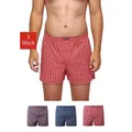 SNOCKS Weiter Boxer American Boxershorts Woven (3-St) aus 100% Bio-Baumwolle, bequeme weite Passform rosa M