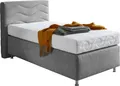 Boxspringbett "Sigma", grau, B:105cm L:210cm