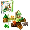 Magna-Tiles Jungle Animals 25-teiliges Set - magnetischen 3D-Bausteinen in klare