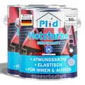 Plid® Holzfarbe Holzlack, Taubenblau 5l - Innen & Außen - Wetterschutzfarbe Taubenblau Holzfarbe Außen - Dauerhafte Holzschutzfarbe - Farbe für Holz - Lackfarbe Wetterfest - Made in Germany