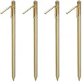 Relaxdays Xxl Bodenanker 4er Set, Erdanker Für Harte Böden, 50cm, Camping, Zum Einschlagen, Stahl Galvanisiert, Gold