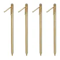 Relaxdays XXL Bodenanker 4er Set, Erdanker für Harte Böden, 50cm, Camping, zum Einschlagen, Stahl galvanisiert, Gold