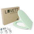 LUVETT® C100 Toilettendeckel mit Absenkautomatik Oval Grün - SoftClose Klodeckel Abnehmbar - Klobrille aus Antibakteriellem Duroplast - WC Sitz 3in1 Befestigung Inkl. - Toilettensitz Made in EU