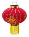 Chinesischer Stoff Lampion New Year Glück & Reichtum rot ca. 38cm Ø LT400 Trango