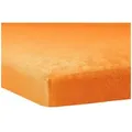 TRAUMSCHLAF Spannbettlaken Flauschbiber Topper, Biber, Gummizug: Rundumgummi, (1 Stück), warm und weich für Matratzentopper orange 180-200 cm x 200 cm