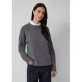 s.Oliver Longpullover Strickpullover Weicher Strickpullover mit Ärmelaufschlag grau XXL (44)