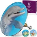 M. ROSENFELD HOME Badewannenstöpsel mit Motiv Delfin - Delphin - Stöpsel Badewanne 72mm Universal Badewannenstöpsel aus Messing mit Doppel Dichtung