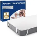 Matratzenschoner wasserdicht und atmungsaktiv - Oeko-Tex zertifizierte Matratzenauflage Blumtal, Matratzenschutz ohne Knistern weiß 140 cm x 200 cm