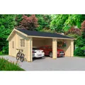 LASITA MAJA Blockgarage "Falkland", BxT: 628,6 x 635 cm (Außenmaß), Holz - braun
