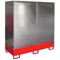 BAUER Südlohn BAUER Gefahrstoffschrank GS-2 für 2 x 200 Liter Fass, Feuerrot, 230 Liter