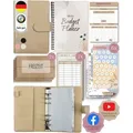 BeginnerBudget Ringbuchkalender Budget Planner & Haushaltsbuch Starter-Set: Sparbuch & Spar-Challenges, In Deutschland produziert und zusammengetragen beige|gelb