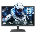 TuTu Monitor 22 Zoll LED Full HD 75HZ Eye Care Computerbildschirm Buero (1920 x 1080, VGA HDMI VESA 100 * 100mm) für PC Home Office Schwarz, F2145M