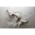 Papermoon Fototapete Frau mit Hut in Stein bunt 4,50 m x 2,80 m