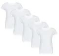 TupTam Unterhemden Jungen – 5er Pack Kurzarm Kinder Unterhemden, Baumwolle, Bequem & Atmungsaktiv, Farbe: Weiß, Größe: 140-146