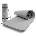 #DoYourFitness x World Fitness | Fitnessmatte "Yamuna" | 183x61x1,5cm | Phthalatfrei & rutschfest | Gymnastikmatte ideal für Yoga, Pilates, Fitness, Outdoor im Studio & zu Hause | Grau
