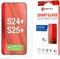 Displex Displayschutzglas Smart Glass für Samsung Galaxy S24+, Samsung Galaxy S25+, Displayschutzfolie Displayschutz kratzer-resistent 9H unzerbrechlich