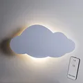 Lights4fun Wolkenlampe Wandlampe Leuchte | warmweiße LEDs | Batteriebetrieben & mit Fernbedienung & Timer | für Kinderzimmer Schlafzimmer Wandleuchte Deko Wanddeko Nachtlampe Nachtlicht | Weiß