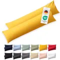 Blumtal Seitenschläferkissen Bezug 40 x 145 (2er Set Kissenbezüge) - Gelb - 100% Baumwolle, Oeko-Tex Zertifiziert, Kissenbezug für Seitenschläferkissen, Kissenhülle mit Reißverschluss