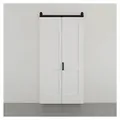 Pertura Falt-Schiebetür-Komplettset Milav Midbar weiß grundiert 900x2150 mm inkl. Laufschiene mit Rolle, Griff-Set