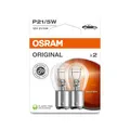Osram ORIGINAL LINE 12V, P21/5W, signal lamp, Metal Base, Double Blister, (2 lamps)