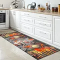 CARPETIA Küchenteppich Teppich Läufer Küche Teppich 80 x 250 cm Gewürze Kräuter Zimtstangen Geschirr Kochlöffel antirutsch abwaschbar