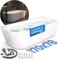 Belvit Badewanne halbfreistehend & freistehend aus Acryl – Eckbadewanne oder oval, Links, Mittig & Rechts, 180x80 - 170x78 cm, mit Ablaufgarnitur