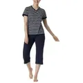 Schiesser Women Three Quarter Pyjamas Blau/Weiß Baumwolle 36 Damen