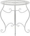 CLP Eisentisch Indra | Metalltisch im nostalgischen Design für Garten & Balkon | runder Bistrotisch wetterfest & pflegeleicht, Farbe:antik weiß