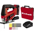 Einhell Akku-Stichsäge TC-JS 18 Li (1x2,5 Ah), inklusive Koffer, Akku und Ladegerät rot|schwarz