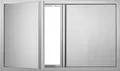VEVOR Grill-Zugangstür, 914 x 534 mm, Doppelte Außenküchentür, Flächenbündig Montierte Edelstahltür, Vertikale Wandtür mit Versenkbaren Griffen, für Grillinsel, Grillstation, Außenschrank