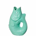 Gift Company Vase Monsieur Carafon S, Dekovase Fisch-Form, Steingut, Mint Cream