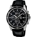 Casio Edifice Herrenuhr EFR-526L-1AVUEF Lederband schwarz - Schwarz/Schwarz