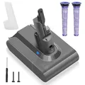 Waitley V7 Akku, 6000mAh Ersatzakku für Dyson V7 Akku Kompatibel SV11 V7 Absolute V7 Animal V7 Motorhead V7 Trigger V7 Car+Boat V7 Fluffy V7 HEPA V7 Mattress Staubsauger mit 2 Filter