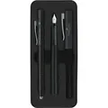 Faber-Castell Schreibset Grip 2011 schwarz, Kugelschreiber und Füller, Etui aus Metall