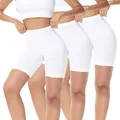 IceReco 3er Pack Radlerhose Damen Kurz für Kleid Boxershorts Damen Leggings Kurze Sporthose Weiß Weiße Blickdicht Laufhose Reibungslos Tennishose Outdoor Biker Unterhosen Fahrradhose Fahrrad XXL